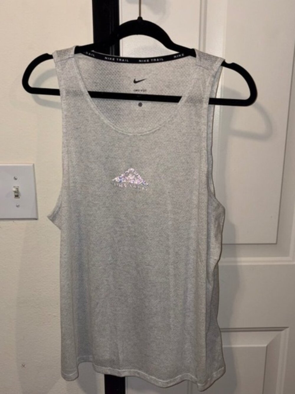 Nike Trail Dri-FIT Running Tank Top women's Grey Mesh Reflective Singlet